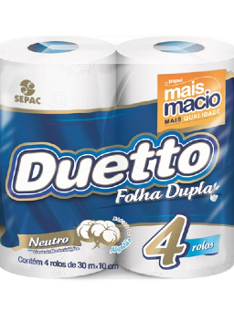 Imagem de Papel Higiênico Duetto Folha Dupla c/4 un 